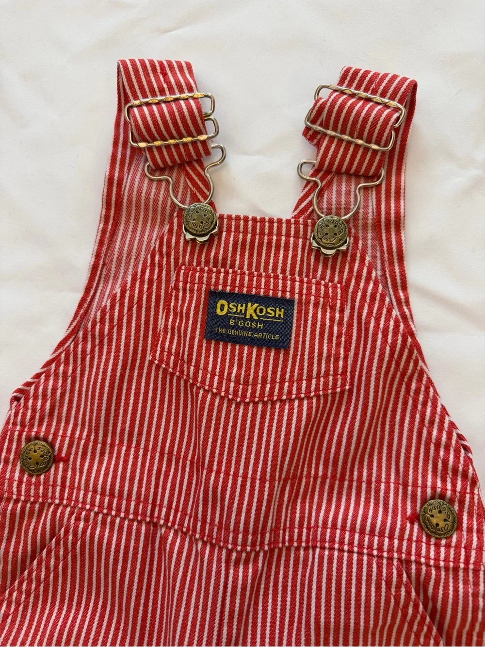 Vintage OshKosh Red Striped Kids Overalls